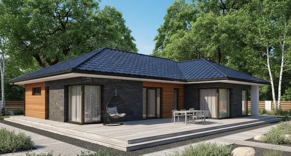 Проект Одноэтажный дом 17 на 12, 158 м2